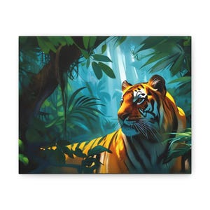 Tiger Gaze Animal Art Bengal Tiger Nature Art Canvas Art