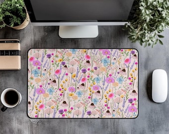 Wildflower Desk Mat: Neoprene Botanical Mouse Pad