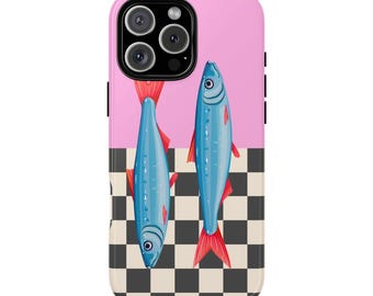 Sardine Phone Case: Checkered European Summer iPhone Cover