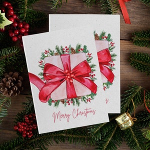 Jeu de 5 cartes de voeux de Noël, remerciements pour les fêtes, jolis joyeux Noël, papeterie de fête (paquet de 5) avec enveloppes