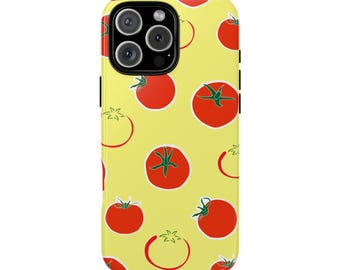 Funda para teléfono con estampado de tomate: Diseño gastronómico italiano de verano