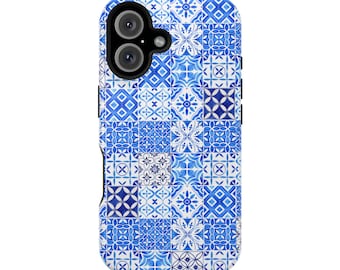 Azulejos Tile MagSafe iPhone Case: Portuguese Mediterranean Design