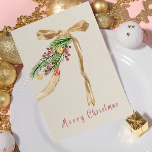 Frohe Weihnachten Grußkarten (5er Pack) - Festliche Weihnachtskarten Fröhliche Karten für Freunde & Familie Weihnachtsgrüße umweltfreundlich