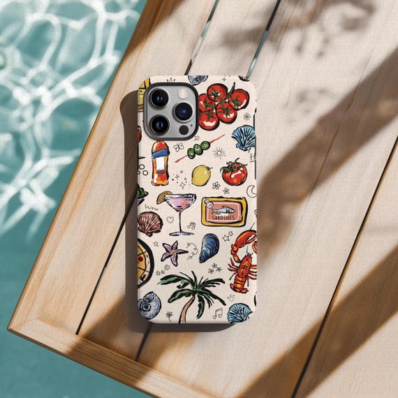 Italy Summer Food Phone Case, Coastal Art Tough Case