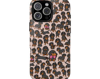 Dachshund Dog Pattern Phone Case, Pet Lover Gift