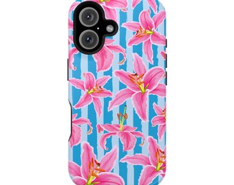 Tiger Lily MagSafe Handyhülle: Robuste Handyhülle mit Blumenmuster