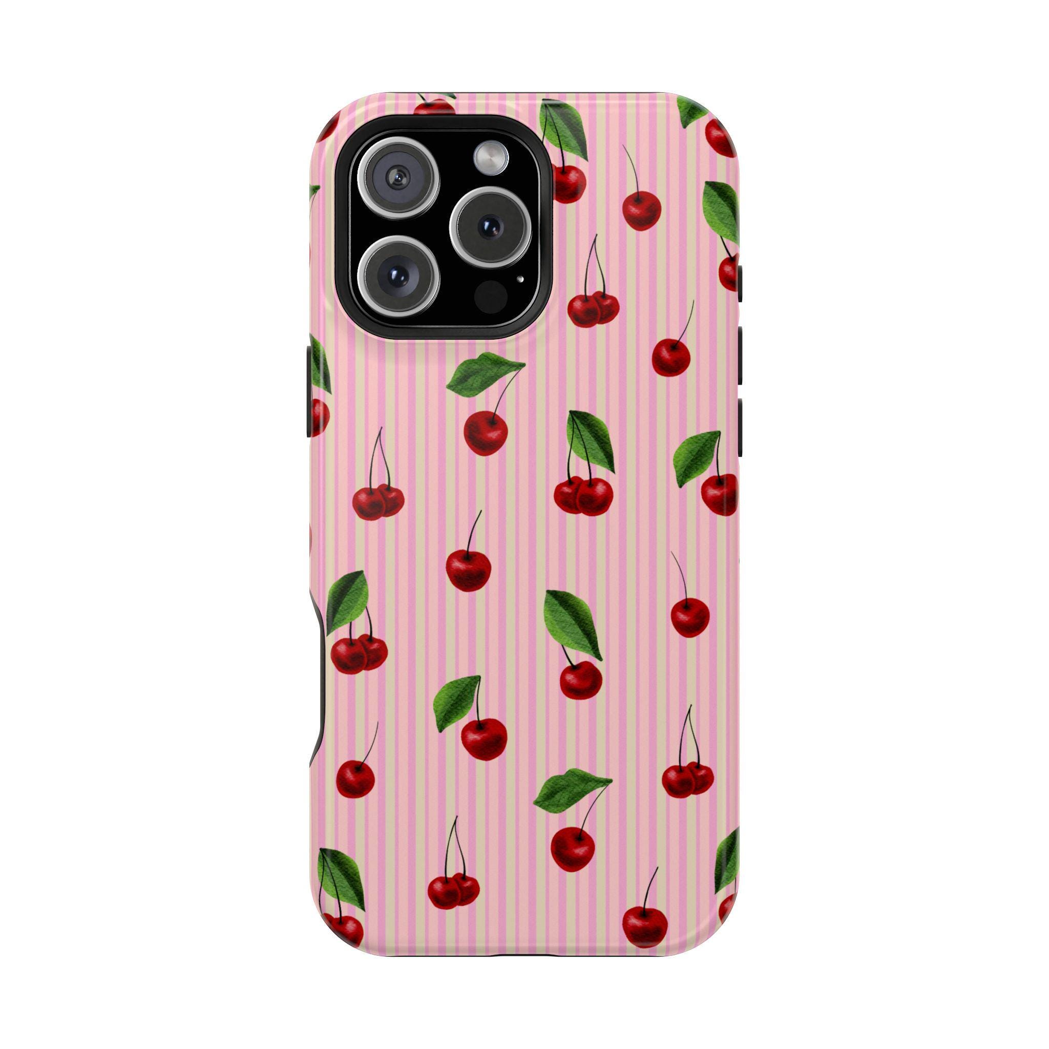 Cherry Print Magnetic Phone Case, Tough Case - Etsy
