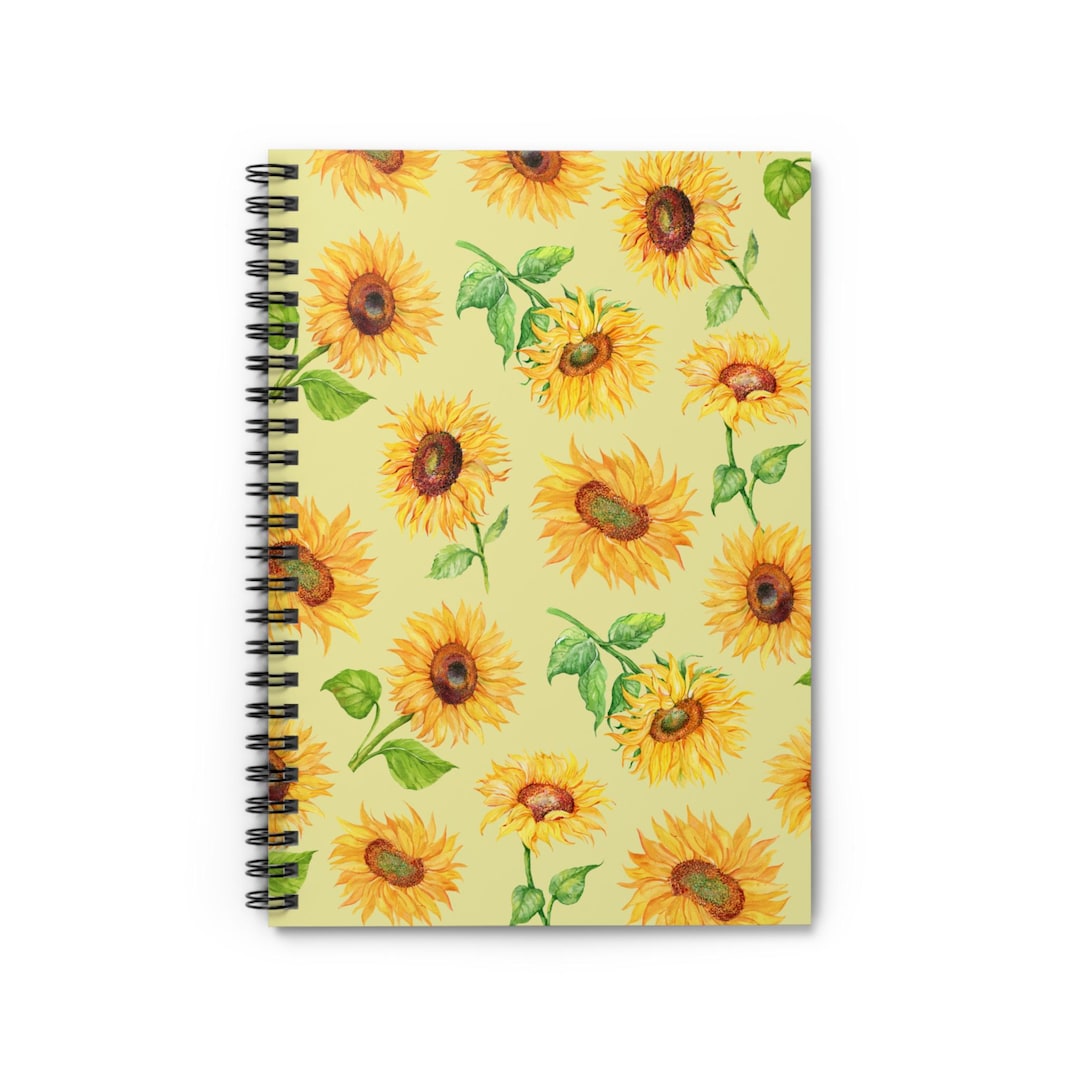 Sunflower Floral Spiral Notebook - Nature Lover Journal (6x8) - Etsy