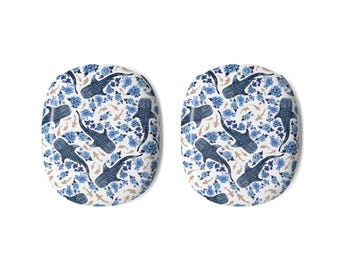 Whale Shark Toile Floral AirPods Max Shell Case | Blue Porcelain Pattern
