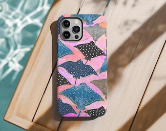 Pink Marble Stingray Phone Case | Ocean Life