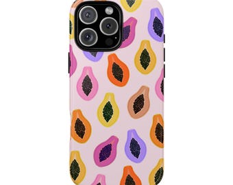 Papaya Pattern Phone Case, Tropical Fruit Cover