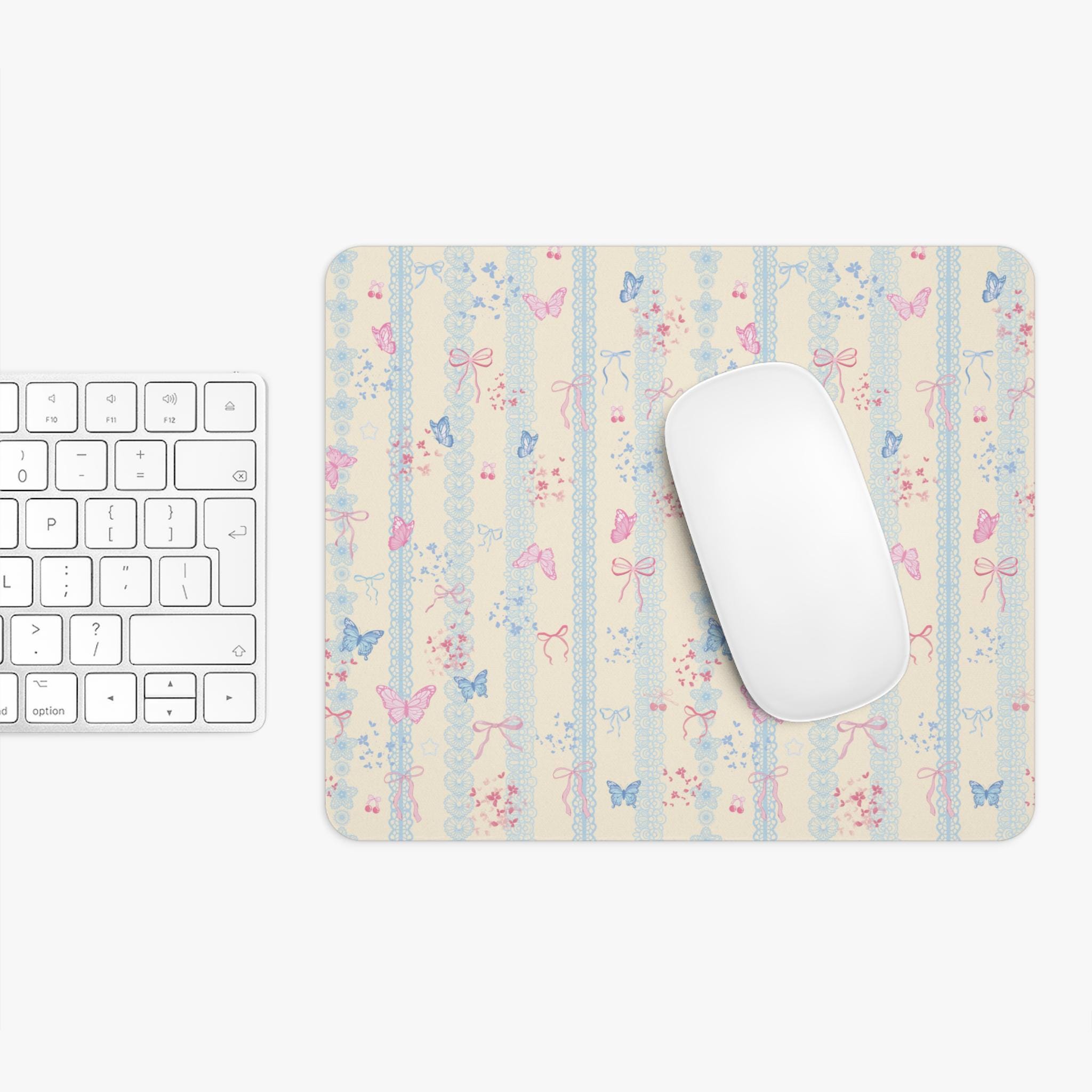 コケットマウスパッド：花柄バタフライデスクアクセサリー - Etsy 日本