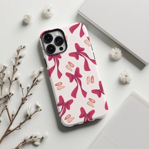 Coquette Phone Cute Bow Case Preppy Tough Case Trendy Case Aesthetic Phone Case iPhone 16 15 14 13 12 11 Samsung Pixel Tough Case