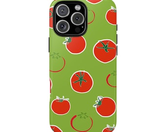 Funda para teléfono con estampado de tomate: Diseño gastronómico italiano de verano