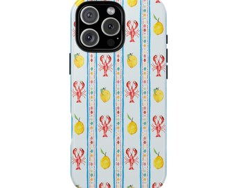 Lobster & Lemon Tough Phone Case: Coastal Summer Vibes