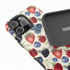Watercolor Berries MagSafe Phone Case: iPhone 17/16/15/14/13 Magnetic Tough Case image 9