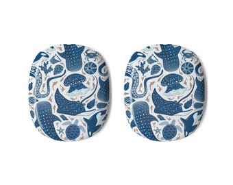 Funda para AirPods Max con diseño de criaturas marinas azules / Diseño de ballena, tortuga y estrella de mar