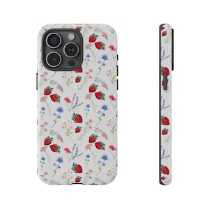 Strawberry Floral Phone Case: Nature Lover Gift