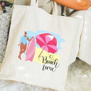 Hello Summer-draagtas Strandtas Summer Vibes Cadeau voor de zomer Leuke zomerdraagtas Vrijgezellenfeestcadeaus vakantiecadeaus Leuke canvas draagtas