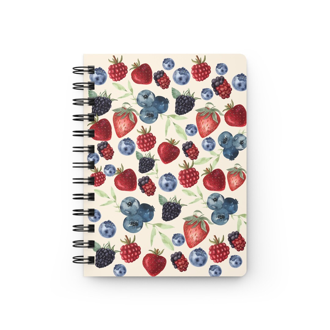 Berry Fruit Spiral Notebook: Personalized Lined Journal, USA Made - Etsy