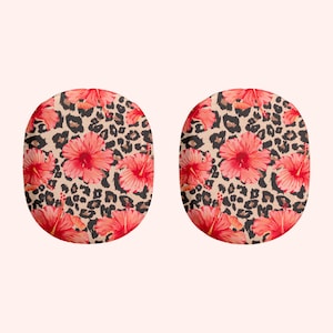 Hibiscus AirPod Max Case Cute Tropical Leopard AirPods Max Shell Case Floral Headphone Cover Trendy Tech Accessories