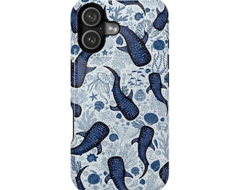 Blue Whale MagSafe Phone Case: Marine Life Seashell iPhone Case