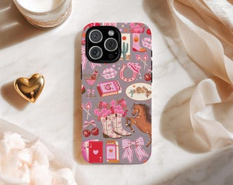 Western Coquette Phone Case: Cowgirl Tough, Impact Resistant