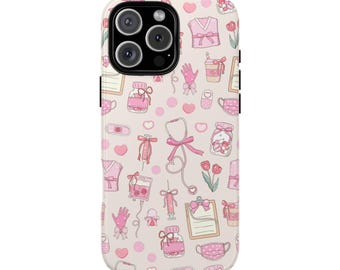 Pink Coquette Nurse Phone Case: Medical Gift for Healthcare Workers