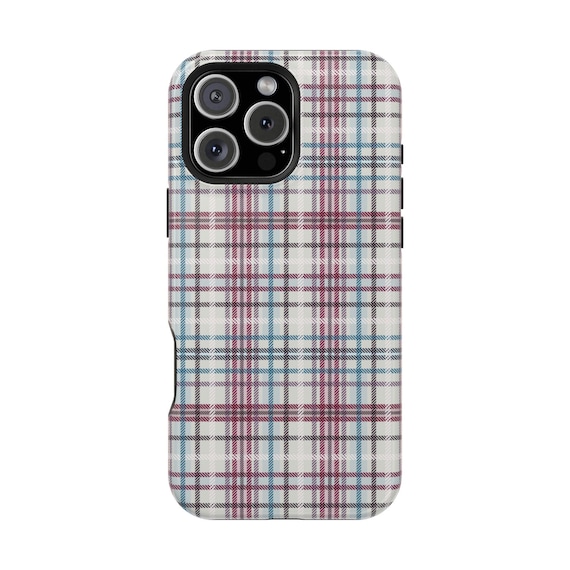 チェック柄スマホケース｜マグネット式耐衝撃ケース - Etsy 日本