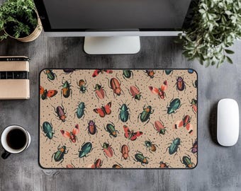 Alfombrilla de escritorio con insectos: alfombrilla de ratón con diseño de mariposas - Decoración para espacios de trabajo para amantes de la naturaleza