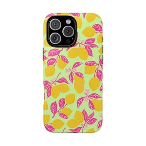Lemon Phone Case Tropical Case Citrus Tough Case Fruit Phone Case Cute Tough Case iPhone 16 15 14 13 12 11 Samsung Google Pixel Tough Case