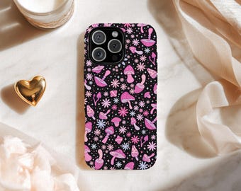 Groovy Mushroom Phone Case: Retro Floral Tough Case