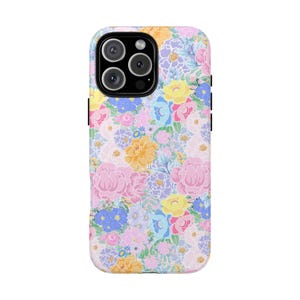 Floral Phone Case Coquette Tough Case Cute Flower Phone Cover Spring Colorful Case iPhone 16 15 14 13 12 11 Samsung Pixel Tough Case