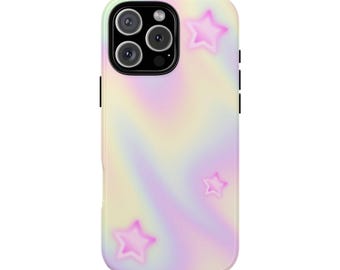 Pastel Holographic Star Phone Case, Girly
