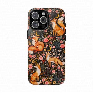Fox Floral Phone Case: Cottagecore Woodland iPhone Samsung Pixel Cover