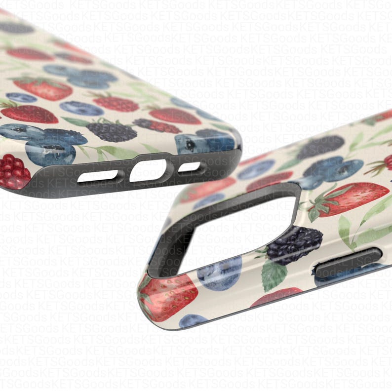 Watercolor Berries MagSafe Phone Case: iPhone 17/16/15/14/13 Magnetic Tough Case image 7