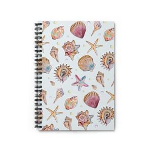 Seashell Spiral Notebook Coastal Aesthetic Journal Beach Lover Gift Journal for Summer Memories Ocean Life Notebook