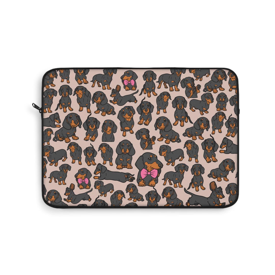 Dachshund Print Laptop Sleeve, Dog Computer Bag - Etsy