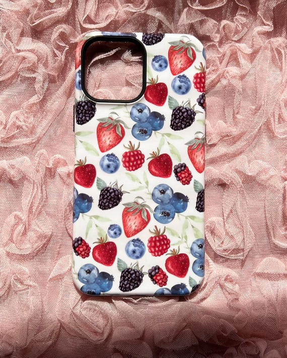 Watercolor Berries MagSafe Phone Case: iPhone 17/16/15/14/13 Magnetic Tough Case
