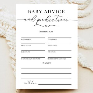 Panneaux et cartes conseils et prédictions pour bébé, jeux pour baby shower, conseils et prédictions pour les futurs parents, prédictions et cartes conseils pour bébé