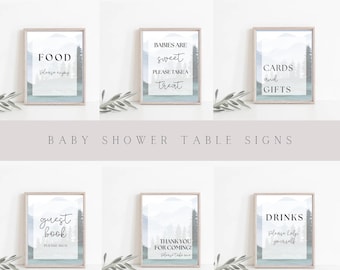 Adventure Awaits Baby Shower Sign Bundle, Baby Shower Table Signs, Books and Gifts, Thanks for Coming, Baby Shower Sign Printable, instant
