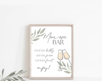 Momosa Bar sign, Modern Mimosa Bar sign, Baby Shower Mimosa Bar sign, Boho Baby Shower, Instant Download