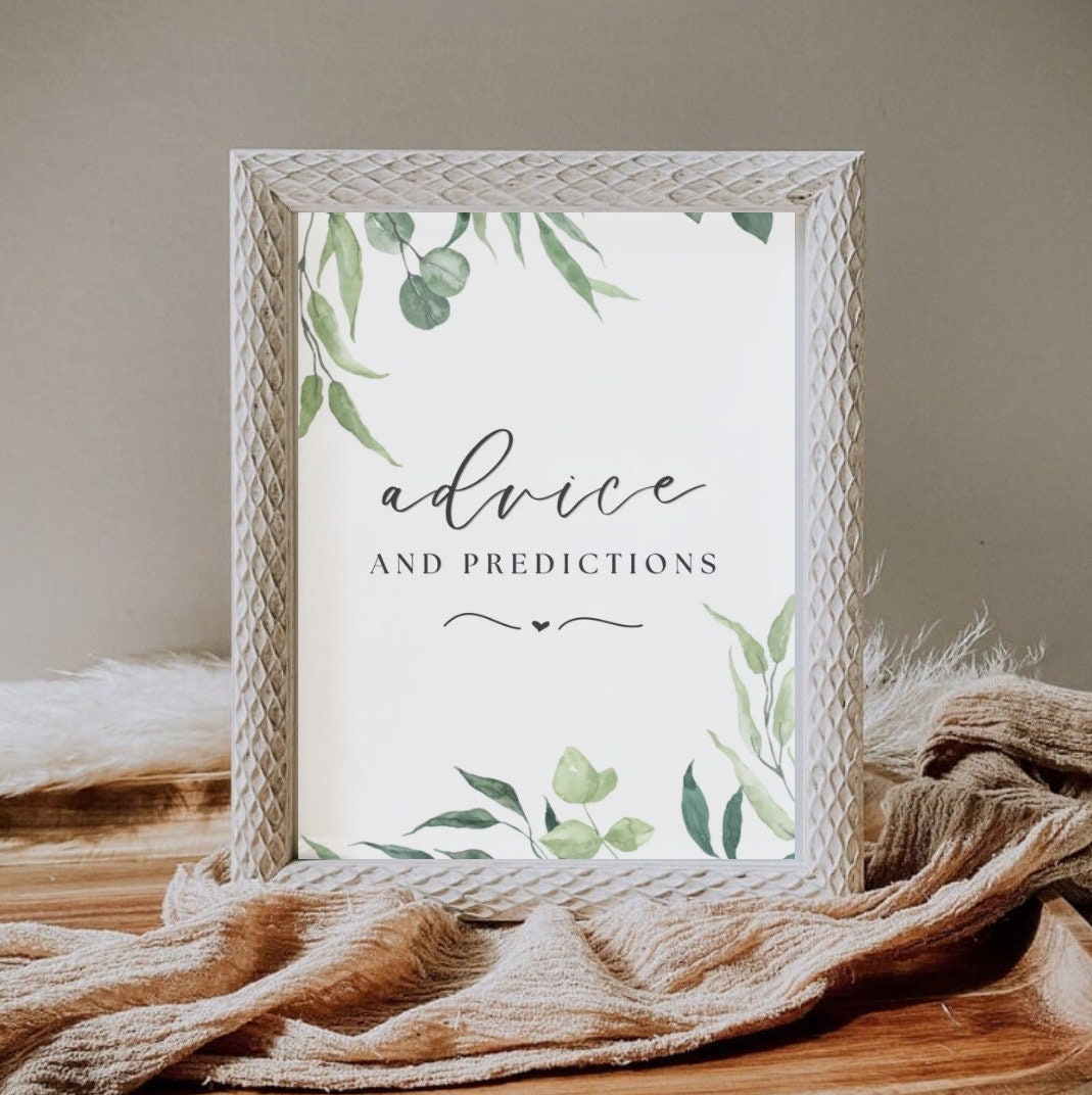Baby Advice and Predictions Sign and Cards, Baby Shower Games, Advice ...