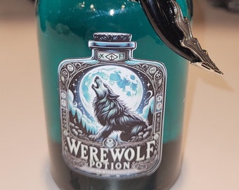 Werewolf Potion! (Design #2) | Magical Apothecary Glass Potion | Sensory Bottle | Witchy Decor | Poison Elixir | Fantasy | Werewolf