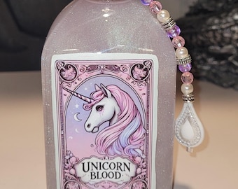 Unicorn Blood (Design #1)!  Magical Apothecary Glass Potion | Sensory Bottle | Witchy Decor | Apothecary Art |Poison Elixir | Fantasy Oddity