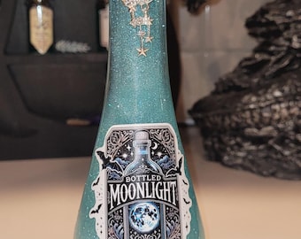 Bottled Moonlight! (Design #2) | Magical Apothecary Potion | Sensory Bottle | Witchy Decor | Poison Elixir | Fantasy | Oddities | Celestial