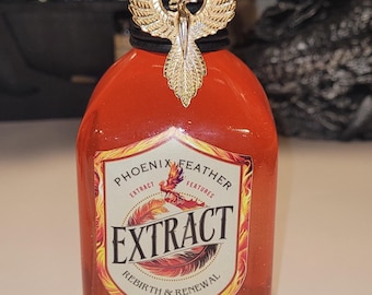 Phoenix Feather Extract (Design #1)!  Magical Apothecary Glass Potion | Sensory Bottle | Witchy Decor | Apothecary Elixir | Fantasy Oddity