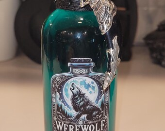 Werewolf Potion! (Design #1)  Magical Apothecary Glass Potion | Sensory Bottle | Witchy Decor | Poison Elixir | Fantasy Oddities