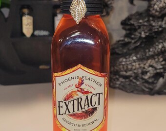 Phoenix Feather Extract (Design #3)!  Magical Apothecary Glass Potion | Sensory Bottle | Witchy Decor | Apothecary Elixir | Fantasy Oddity