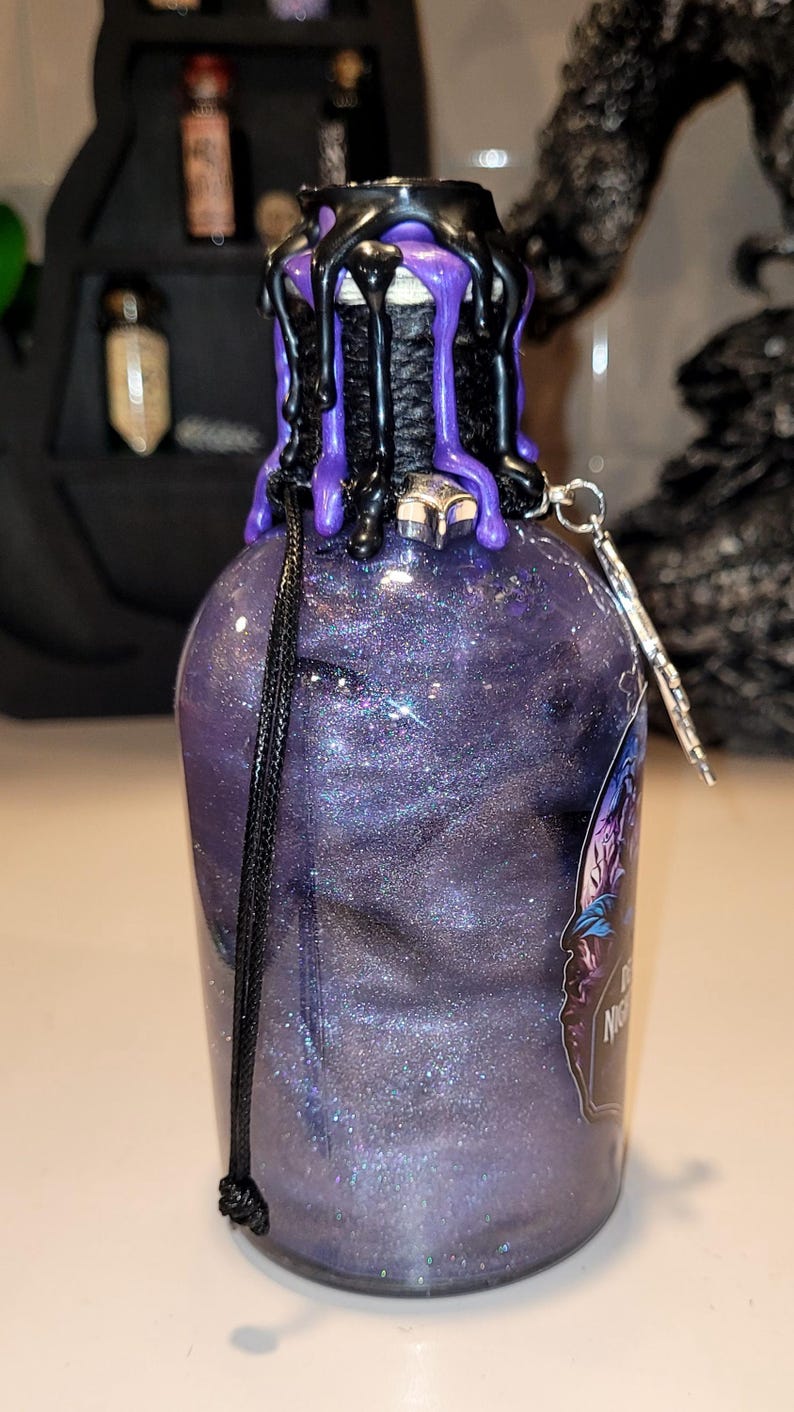 Deadly Nightshade! (Design #1) Magical Apothecary Glass Potion | Sensory Bottle | Witchy Decor | Poison Elixir | Fantasy Oddities image 3